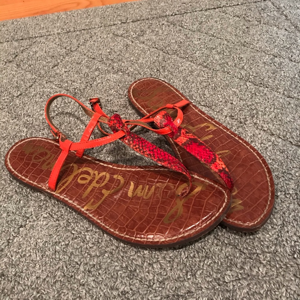 Orange Snake / Python Print Sam Edelman Sandals - image 4